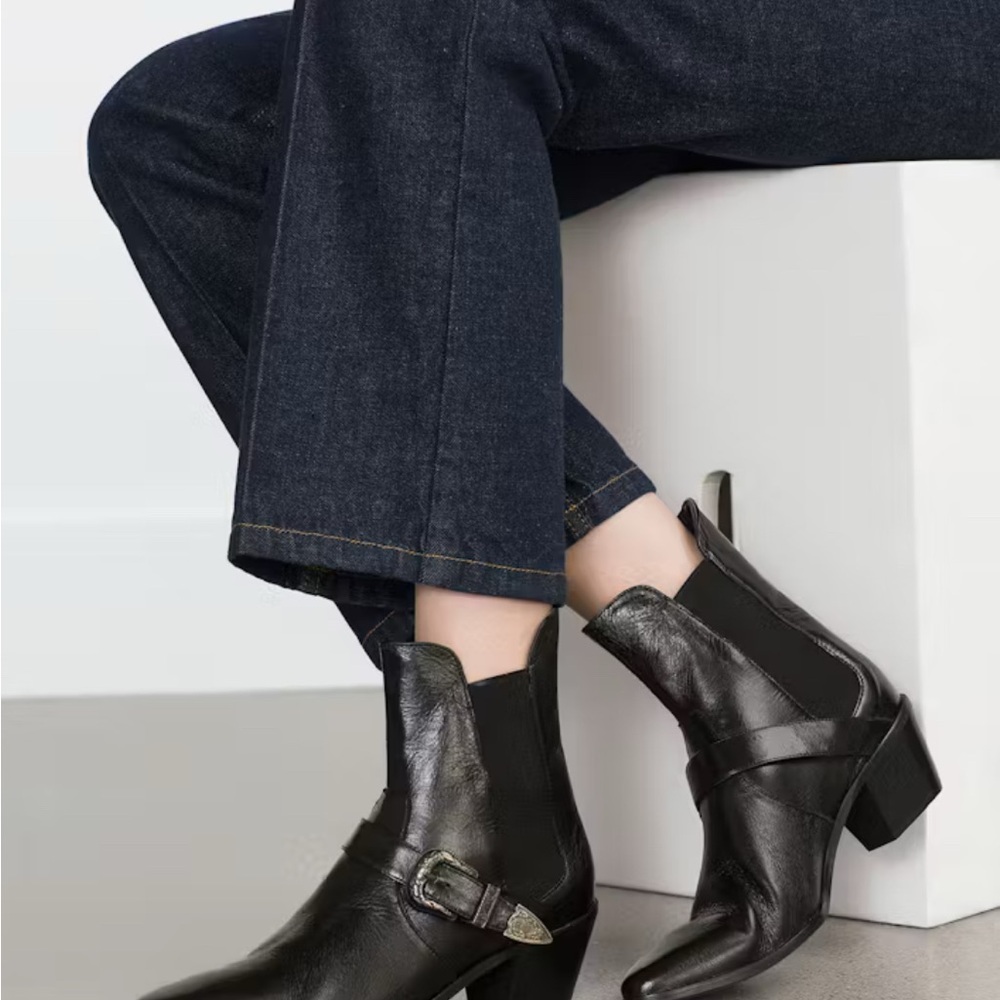 Elegant Black Leather Ankle Boots